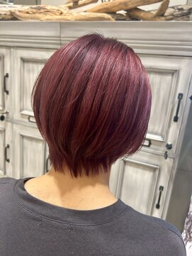 ユーミー(yume by aura) ブリーチカラー ボルドーカラー 暖色カラー