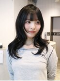ロング顔周りレイヤーおくれ毛前髪カット_F30649