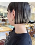 design くすみ beige color × line bob