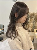 20代30代オリーブグレージュくびれヘア韓国レイヤーロング
