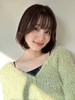 オムニス 表参道(Omnis) 韓国ヘアボブヘアワンカール顔まわりレイヤーアッシュブラウン
