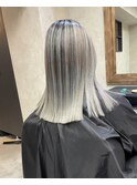 バレイヤージュ、ハイライト、レイヤーカット、ダブルカラー