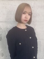 スール(seul) 1ブリーチミルクティーベージュ×シースルーバングボブ