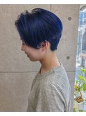 モードネイビーブルー×ハンサムショートヘアスタイル♪