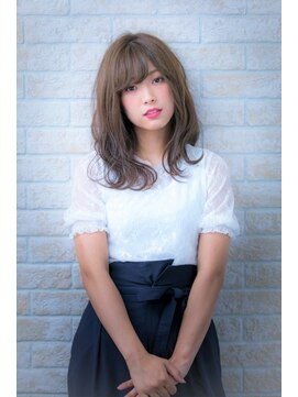 ヘアーアートシフォン 池袋西口店(Hair art chiffon) 厚めバングクラシカルワンレンボルドーセンターパート斜めバング