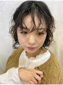 大人可愛い前髪パーマ