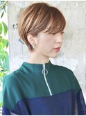 前髪長めショート/アッシュ/表参道/30代40代50代