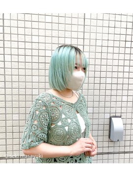 リアン(lien) ミントグリーン×ウルフボブ