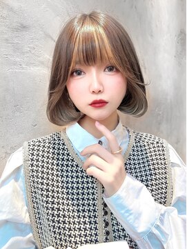 ロンドローズ 名古屋(Lond damaskRose) 学割 ブリーチなしダブルカラー ブリーチ 髪質改善 ボブ 163