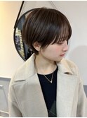 丸みショート/チョコブラウン/ページュ/合わせカット