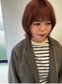 ほんのりオレンジなpeach pink color/レイヤーボブ/ダブルカラー