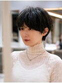 マッシュショート ダークアッシュ 似合わせカット