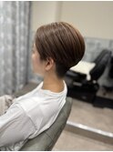 骨格矯正◎小顔刈り上げショート×ベージュ　藤沢/ショート/湘南