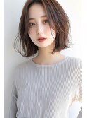 マロンベージュ/大人ボブ/ツヤ髪スタイル