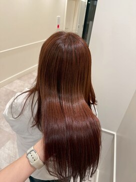 ヘアーアンドメイク ファット(Hair&Make PHAT) うるツヤストレートロングヘア×ローズブラウン透明感カラー