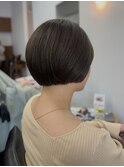 ▽レイヤーボブダークブラウンくびれミディアムシャギーカット