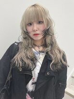 レイム(LAME)&nbsp;セミロングバレイヤージュミルクティーベージュ成人式ウルフ