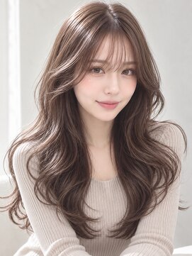 アロン(ALLON) 柔らか艶ブラウン×韓国風ロングレイヤー