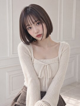 ユーフォリア エヌ 池袋サンシャイン通り店(Euphoria +n) 暗髪ボブ前下がりボブシースルーバング