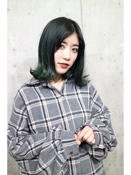 サロンドミルク 原宿(salon de MiLK) 【salon de MiLK 原宿】外ハネウェーブ×カーキグリーン