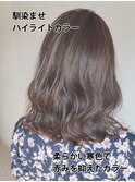 透け感ミルクティーカラー☆外ハネくびれセミディ/20代30代