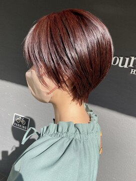 スーリール 博多店(Sourire) 丸みショートスタイル/ピンクルビー