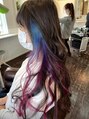 ヘアメイクアンドスパ エステ カエル(Hair make&SPA Kaeru)&nbsp;派手髪♪ 青→ピンクのグラデーションが素敵♪