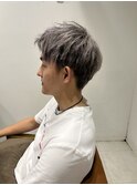 アッシュブラックカルマパーマベリーショートダークアッシュ