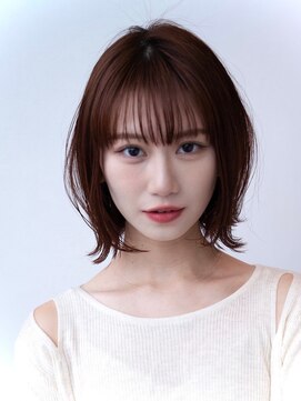 エースハバナ 渋谷(1 HAVANA) 20代30代大人かわいい斜めバングデザインカラーシルキーベージュ