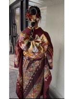 グレースバイハピネス(grace by happiness) 成人式 ヘアセット 着付け 編み下ろし玉ねぎヘア 金箔  水引き
