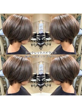 ヴォーチェ フォーヘアー(VOCE for hair) 小顔ショートボブハイライトチェスナットブラウンカラー