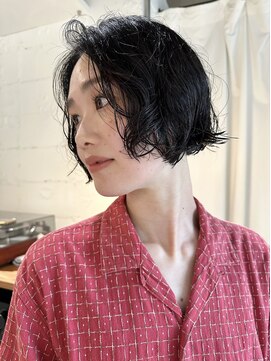 パーク(PARK) ボブパーマボブニュアンスパーマショートボブ黒髪ボブパーマ