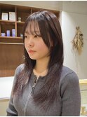 ブリーチなしカラーカシスブラウン/地毛風カラー/髪質改善