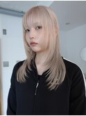 ホワイトベージュカラーダブルカラーベージュカラーブリーチ