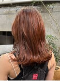 オレンジヘア/オレンジカラー/ヘアカラー/20代30代/表参道