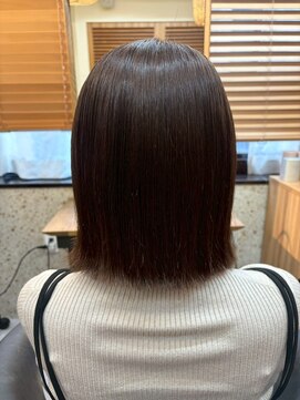 ヘアリゾート粋 トゥジュ 池袋東口店(tujuh) ミディアムボブ/透明感ダークブラウン/艶髪