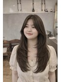 大人可愛い韓国風レイヤースタイル