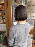大人ボブ　グレージュカラー