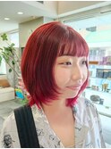 ブリーチなしダブルカラーワインレッド