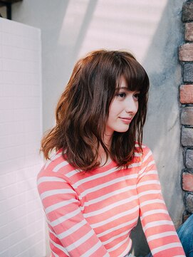 アカサ(A.casa) 重ため前髪×ウェーブ/20代/30代/40代/50代/西阿知/イオン倉敷