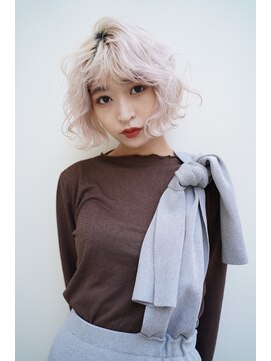 リアン(Lien) Lien☆小顔セミウェットウェーブ×ホワイトピンクハイブリーチ
