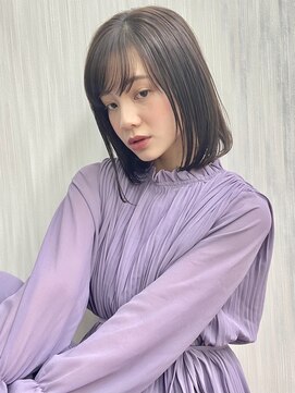 ウェグ 難波(WEG) 切りっぱなしボブ/ミストバング/ピンクグレージュ/ダークトーン