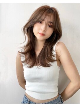 ベル 銀座並木通り店(Belle) 韓国風ヘア　くびれロング×シースルーバング×顔まわりレイヤー