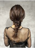 編みおろしヘアアレンジ