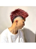 赤髪×スキンフェードウルフ×ネオモヒカン