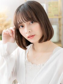 カバーヘア ブリス 上尾西口店(COVER HAIR bliss) インナーカラー前下がり内巻きぱっつんボブa上尾20代30代40代!