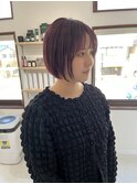 ボブ×ダブルカラー×ピンク