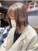 20代30代艶感ストレート♪髪質改善カラーミルクティーベージュ