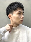 清潔感ダウンバング×メンズショート