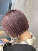 斜めバング/グレージュカラー/デザインカラー/シルキーベージュ